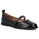 Women's leather ballet flats with a belt, black Filippo DP7742