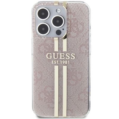 3. Guess IML 4G Gold Stripe case for iPhone 15 Pro - pink