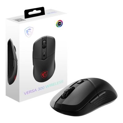 5. MSI VERSA 300 Gaming Mouse for Right-Handed Users, RF Wireless + Bluetooth + USB Type-C, Optical, 8000 DPI