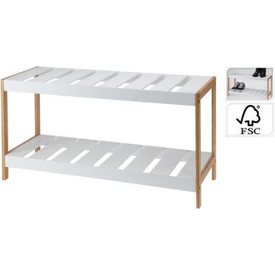 8. BAMBOO SHELF 2-TIERS SHOE CABINET