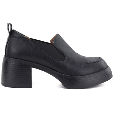 2. Women's black leather high-heeled shoes D&A S.Barski CR62-3525