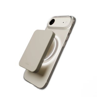 3. Puro Lite Mag TPU+PC Case Compatible with MagSafe for iPhone 17 Air - Transparent with Brown Ring