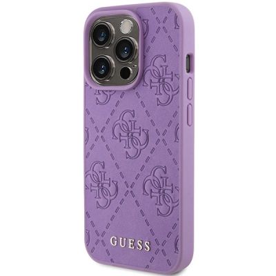 2. Guess Leather 4G Stamped case for iPhone 15 Pro Max - purple