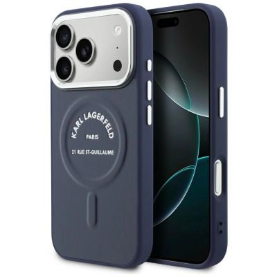 Karl Lagerfeld Karl RSG Logo MagSafe Case for iPhone 17 Pro Max - Blue
