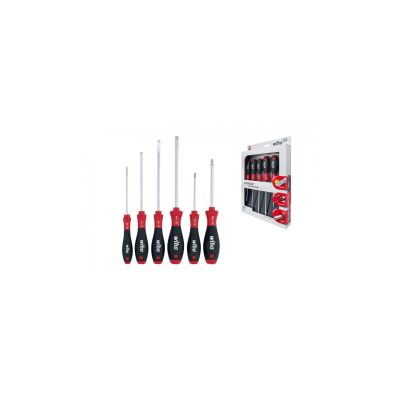Softfinish screwdriver set, flat, Phillips, 6-piece