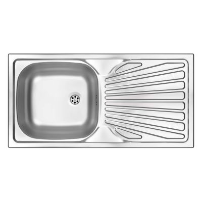 Single-bowl steel sink with drainer ZMU 011B 5907650873976