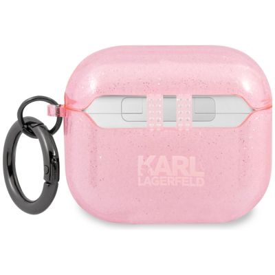 2. Karl Lagerfeld Glitter Choupette Case for AirPods 3 - Pink