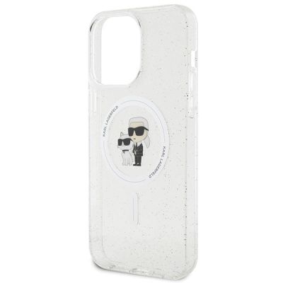 6. Karl Lagerfeld Karl&Choupette Glitter MagSafe case for iPhone 15 Pro Max - transparent