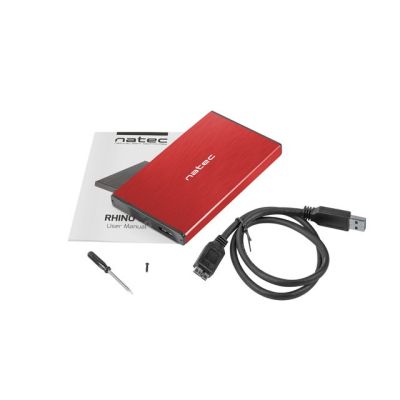 5. NATEC Rhino Go NKZ-1279 Case (2.5"; USB 3.0; Aluminum; red)