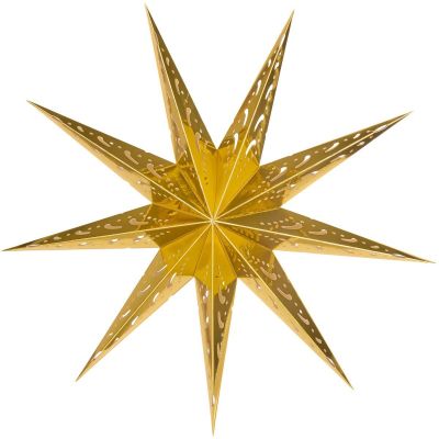 PAPER DECORATION STAR DIA. 45 CM 9 ARMS GOLD