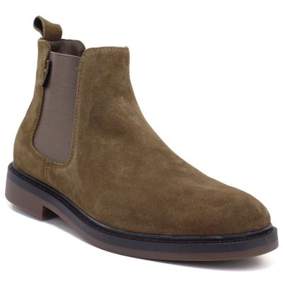 5. Men's leather Chelsea boots, khaki, Big Star UU174277