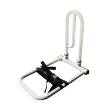 A neat bed rail that makes getting up easier