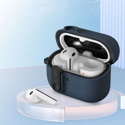 6. Tech-Protect Slim Hook Case for Samsung Galaxy Buds 3 / 3 FE / 3 Pro - Navy Blue