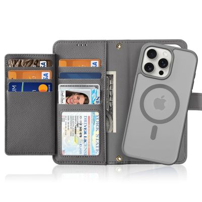 2. Dux Ducis Lawa Leather Case for iPhone 15 Pro - Gray