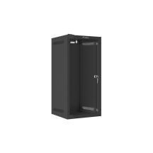 Lanberg 10" 12U 280x310 black glass door wall-mounted rack cabinet (Flat Pack)