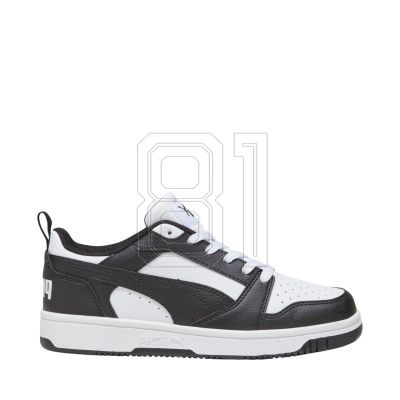 Puma Rebound V6 Lo Mid kids' shoes white and black 393833 01