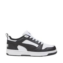 Puma Rebound V6 Lo Mid kids' shoes white and black 393833 01
