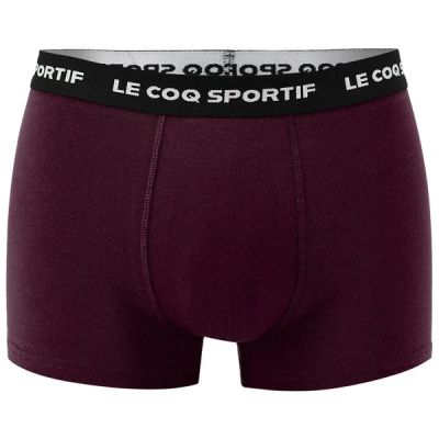 5. Le Coq Sportif Men's Boxer Briefs 3-Pack Black Gray Burgundy