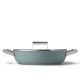 Smeg DPF2812EGM Pfanne, 28 cm, Keramik, Edelstahlgriffe, Smaragdgr?n