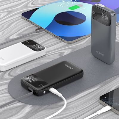 4. Dudao K31 10000 mAh 22.5W PD Powerbank with Built-in Cable - Gray