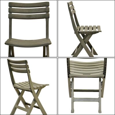 13. 4-Piece Set of Foldable Green Plastic Catering Chairs KOMODO
