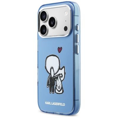 2. Karl Lagerfeld Karl & Choupette Back MagSafe Case for iPhone 17 Pro - Blue