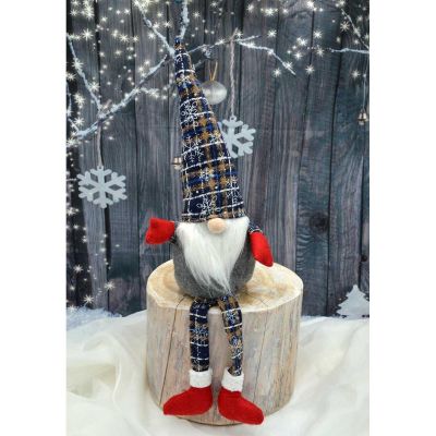 19. DECORATIVE ELMON 30+20CM NAVY BLUE CHECKERED