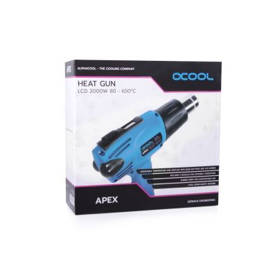 8. Alphacool 10178 Heat Gun Hot Air Gun 650 °C 2000 W Black, Blue