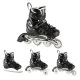 8. Nils Extreme NH10905 4in1 inline skates with replaceable hockey blade, black LED, size M (35-38)