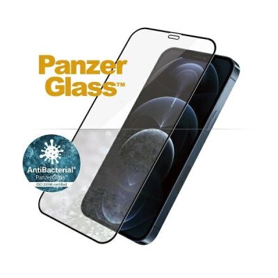 2. PanzerGlass E2E Super+ Microfracture antibacterial tempered glass for iPhone 12 Pro Max - with black frame