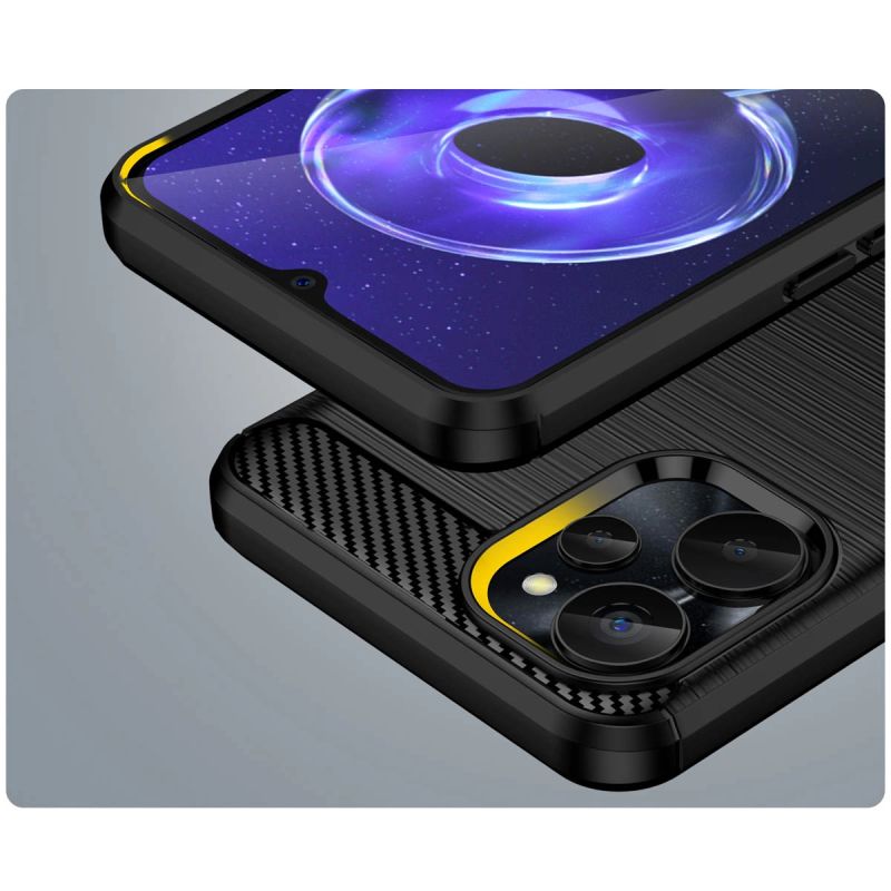 7. Carbon Case for Realme 10 5G / Realme 9i 5G Flexible Silicone Carbon Cover Black