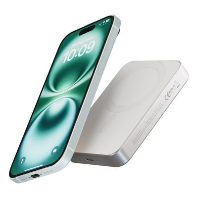 4. ZENS Slim Qi2 Aluminum Powerbank - 10000 mAh magnetic powerbank compatible with MagSafe and Qi2 (white)