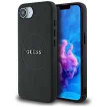 Guess PU Grained Classic Logo case with MagSafe for iPhone 16e - black