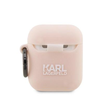 2. Karl Lagerfeld KLA2RUNIKP AirPods 1/2 cover pink/pink Silicone Karl Head 3D