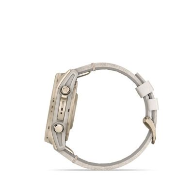 2. Garmin Fenix 8 43mm AMOLED Sapphire Titanium Soft Gold with Limestone Leather Strap