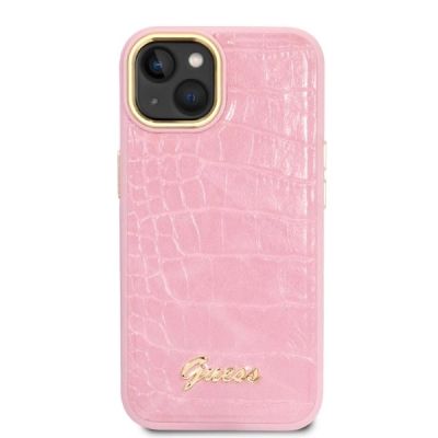 3. Guess Croco Collection case for iPhone 14 Plus - pink