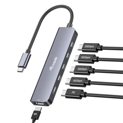 3. USB Equip 133499 6-in-1 Adapter USB 3.2 Gen 2 (3.1 Gen 2) Type-C Gray