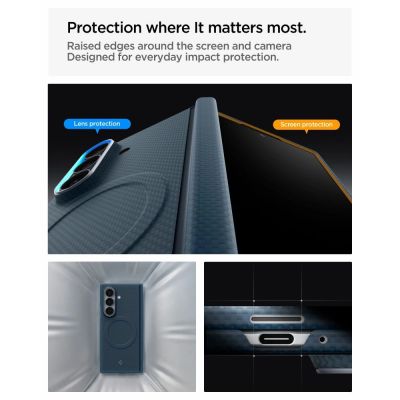 9. Spigen AirSkin Aramid MagFit MagSafe Case for Samsung Galaxy Z Fold 8 Ultra - Navy Blue