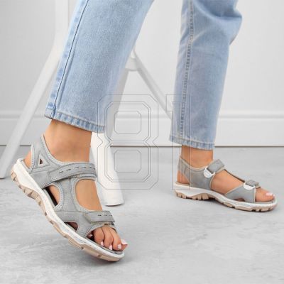 4. Comfortable Rieker W RKR674 gray sandals