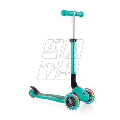 14. 3-wheel scooter Globber Foldable Lights Emerald Green Jr 437-107