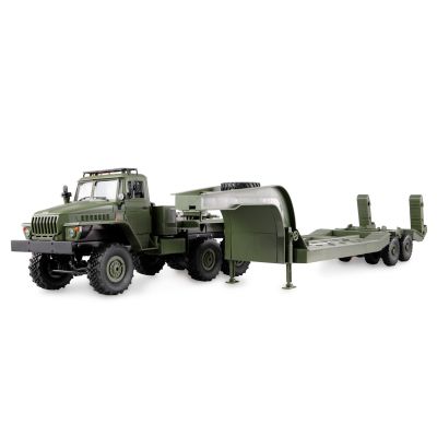 3. Amewi Ural B36 6WD Military Truck with Lowbed Trailer 1:16 RTR Green