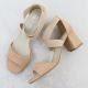 3. Women's slip-on sandals with a block heel, beige Filippo DS6920