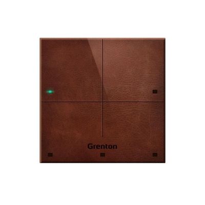 Grenton Touch panel / 4 touch fields / TF-Bus / dark front made of natural leather