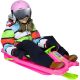 8. PLASTIC SLED WITH BRAKE AND HANDLEBAR ADAŚ 84x43x25CM BLACK WITH GREEN