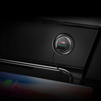 10. Baseus Circular PPS smart car charger with USB Quick Charge 4.0 QC 4.0 and USB-C PD 3.0 SCP ports black (CCALL-YS01)