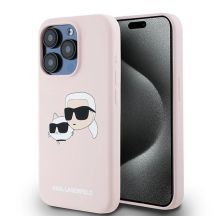 Karl Lagerfeld Silicone Karl&Choupette MagSafe Case for iPhone 15 Pro Max - Pink