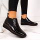 52. Rieker W R474 snakeskin leather ankle boots black