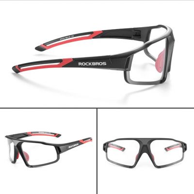 3. Rockbros SP216BK Photochromic UV400 Cycling Glasses - Black and Red