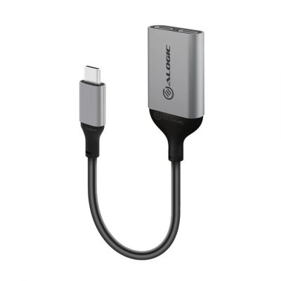 Alogic Adapter USB-C -> 2x USB-C St/2xBu 10cm Space gray
