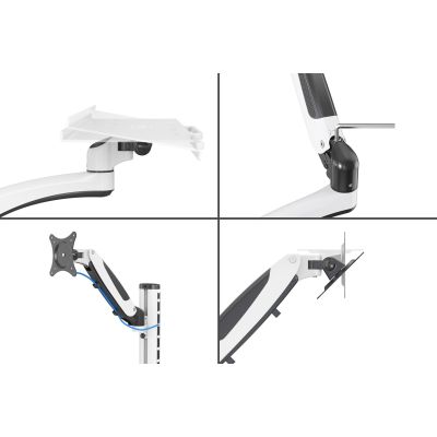 3. Single wall-mounted arm 1xLCD + keyboard, max. 32" and 8kg, 360° tilt and rotation (PIVOT)